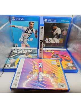 Lot Of 6 PlayStation 4 & 5 Sports Games NBA 2K23 2K24 NHL 23 MLB 18 21 Fifa 19